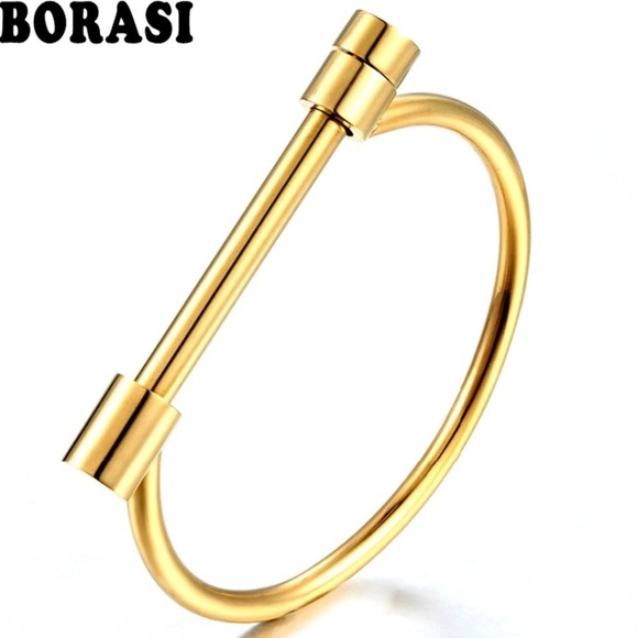 Jewelry - Stainless Steel Gold Screw Bracelet